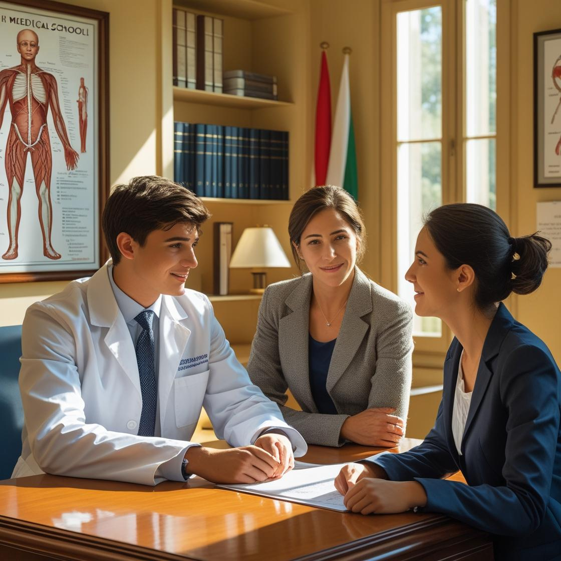 A doctor warmly consulting with a patient, conveying trust and care.